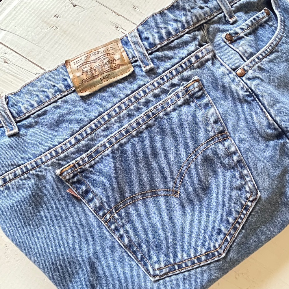 Levi's 540 Relaxed Fit Jeans‎ Men's W52 L30 Light Wash Denim Pants Brown Tab